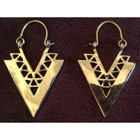 Boucles d'oreilles triangulaires en laiton