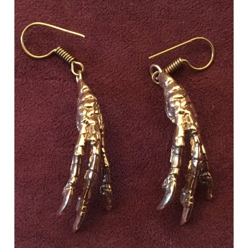 Boucles d'oreilles en laiton motif serre/patte d'oiseau