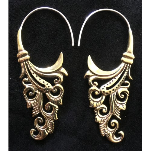 Boucles d'oreilles baroques en laiton et argent