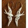 Boucles d'oreilles oiseaux en os