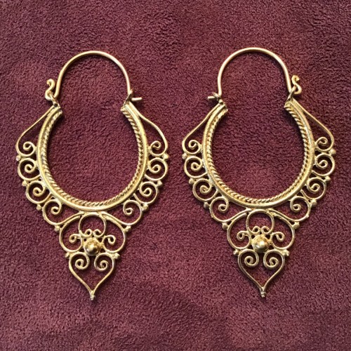 Boucles d’oreilles en laiton ajouré