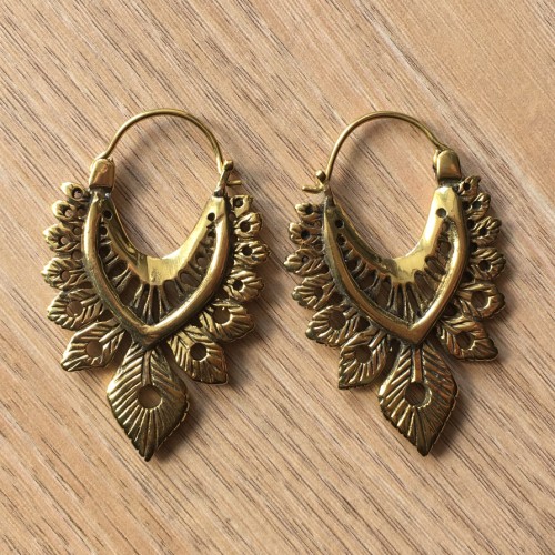 Boucles d’oreilles baroques en laiton