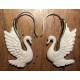 Boucles d'oreilles cygnes en os