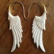 Boucles d'oreilles ailes en os