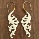 Boucles d'oreilles florales en os