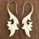 Boucles d'oreilles florales en os