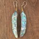 Boucles d'oreilles plumes en nacre d'abalone