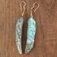 Boucles d'oreilles plumes en nacre d'abalone