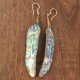 Boucles d'oreilles plumes en nacre d'abalone