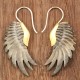 Boucles d'oreilles ailes en nacre grise