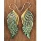 Boucles d'oreilles ailes en nacre grise