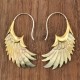 Boucles d'oreilles ailes en nacre grise