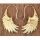 Boucles d'oreilles ailes en nacre grise