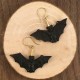 Boucles d'oreilles chauve-souris en bois