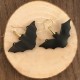 Boucles d'oreilles chauve-souris en bois