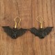 Boucles d'oreilles chauve-souris en bois