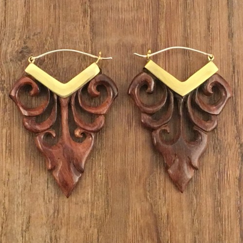 Boucles d'oreilles en bois