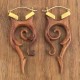 Boucles d'oreilles florales en bois