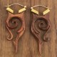 Boucles d'oreilles florales en bois