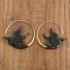 Boucles d'oreilles oiseaux en corne